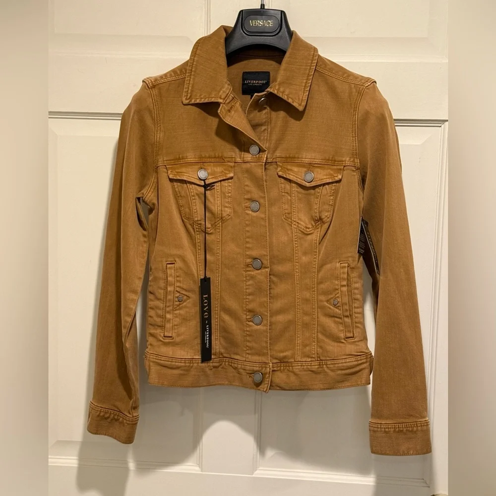 Liverpool Los Angeles NWT Size XS Brown/Tan  Denim Long Sleeve Jacket (0600) - Picture 2 of 16